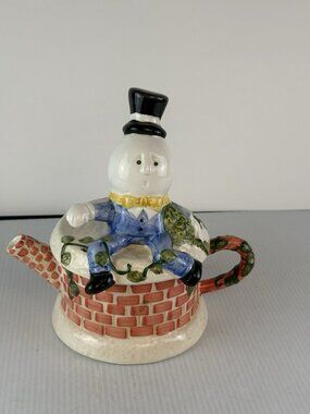 Vintage Humpty Dumpty Decorative Ceramic Teapot 7.25" for Design Pac